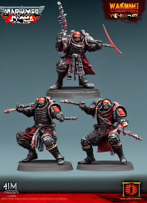 Image similar to 8 0 mm resin detailed miniature of a warhammer 4 0 k futuristic ninja warriors, product introduction photos, 4 k, full body,