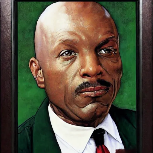 Image similar to commander sisko in the style of norman rockwell