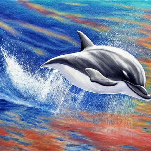 Prompt: art drawn by dolphins