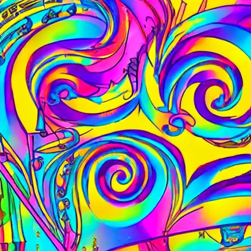 Prompt: Lisa Frank and Classical music collaboration