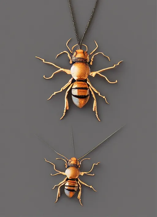 Image similar to concept art of small insect pendant, fantasy illustration, trending on artstation, symmetry