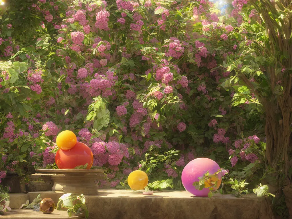 Image similar to 3 d render, sunlight study, the orb of springtime, art nouveau, 3 d render, by jan davidz de heem and ( ( ( john william waterhouse ) ) ) and ( ( ( ( ( lisa frank ) ) ) ) ), 8 k, sharp focus, octane render