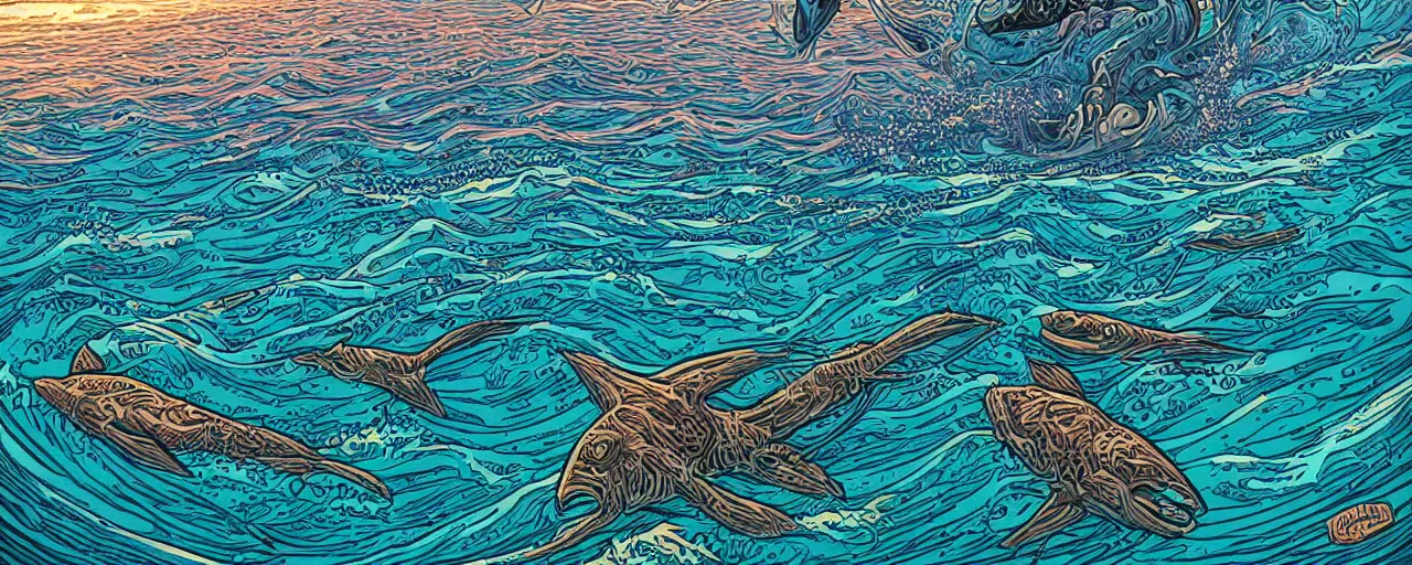 Image similar to the sea by dan mumford