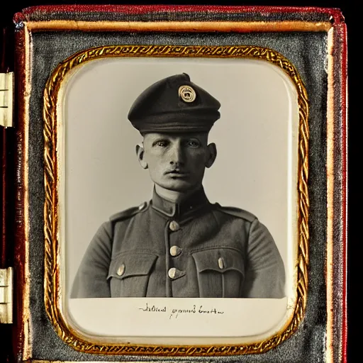 Prompt: Portrait of World War 1 soldier with PTSD, photograph