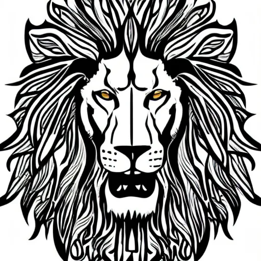 Image similar to illustration of an epic looking lion with a mane of rasta dreadlocks staring into the distance