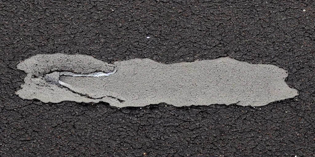 Prompt: melted asphalt, on a poststamp