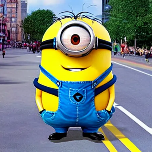 Image similar to minion macys parade float realstic photo