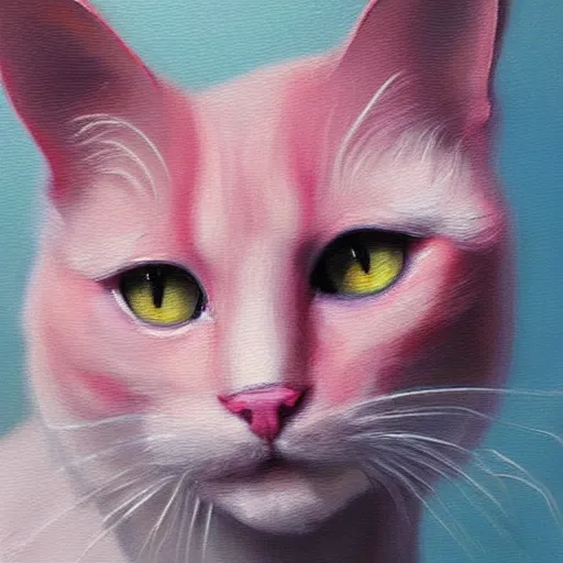 Image similar to pink cat, oil Painting, ultradetailed, artstation