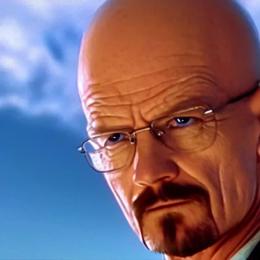 Prompt: a still of walter white in dragon ball z ( 1 9 8 9 )