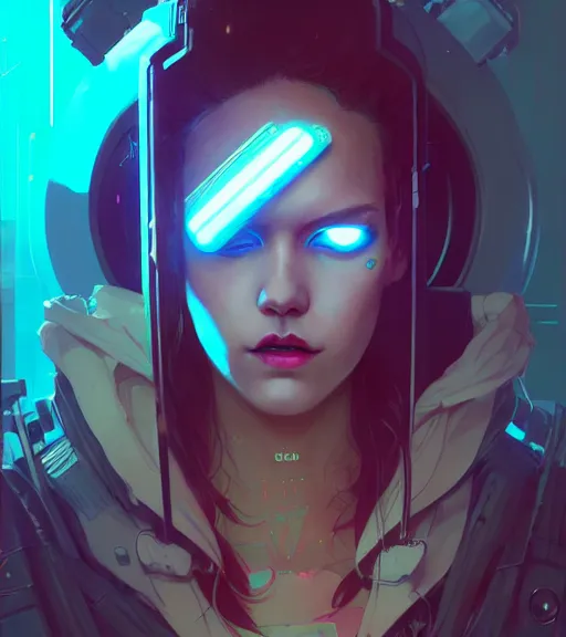 Image similar to cyberpunk synth - wave highly detailed portrait female cyberpunk, with kitsune mask, long red hair, by atey ghailan, by greg rutkowski, by greg tocchini, by james gilleard, by joe fenton, by kaethe butcher, dynamic lighting, gradient light blue, brown, blonde cream and white color scheme, grunge aesthetic