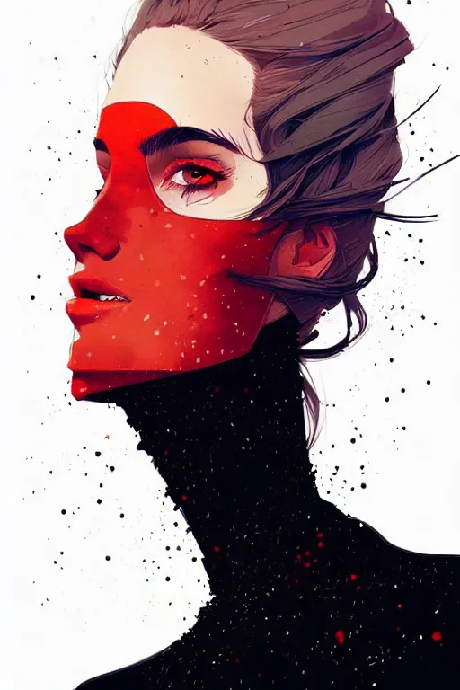 Image similar to a ultradetailed painting of a stylish woman wearing a turtleneck by conrad roset, greg rutkowski and makoto shinkai trending on artstation