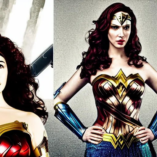 Image similar to portrait of christina hendricks and gal gadot hybrid as wonder woman by mario testino, detailed, award winning, sony a 7 r