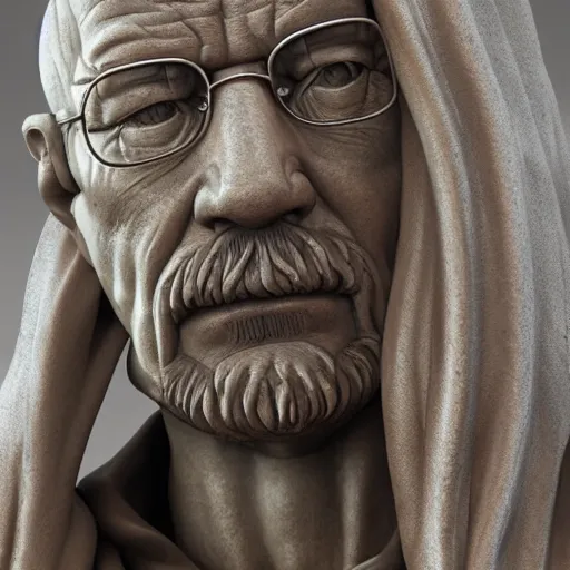 Image similar to super detailed renaissance sculpture of walter white by michelangelo, standing in times square, 3 d render, hyper detailed, sharp focus, 8 k resolution