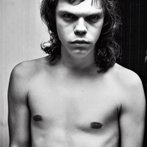 Image similar to evan peters showing his arm pits, by nan goldin, by larry clark, by terry richardson, fashion, vman magazine