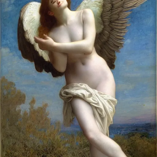 Prompt: Fallen Angel by Alexandre Cabanel but woman