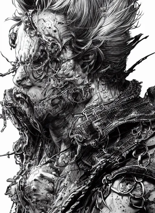 Image similar to close up portrait of dread, powerful, domineering, stoic, masterful, intense, ultrafine hyperdetailed illustration by kim jung gi, irakli nadar, intricate linework, sharp focus, octopath traveler, yoji shinkawa, highly rendered, detailed, concept art