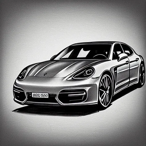 Image similar to “Porsche Panamera hand-drawn sketch”