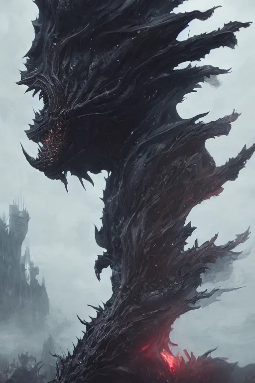 Prompt: A fancy sideview photo of a monster by Greg Rutkowski, Sung Choi, Mitchell Mohrhauser, Maciej Kuciara, Johnson Ting, Maxim Verehin, Peter Konig, Bloodborne, 8k photorealistic, cinematic lighting, HD, high details, dramatic, dark atmosphere, trending on artstation