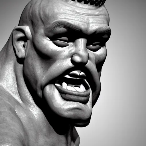 Image similar to a 3 / 4 portrait of silly hercules, by antonio mello, 3 d nft, cgsociety, rendered in maya