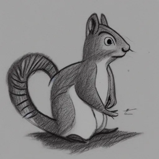 Image similar to milt kahl sketch of a squirrel