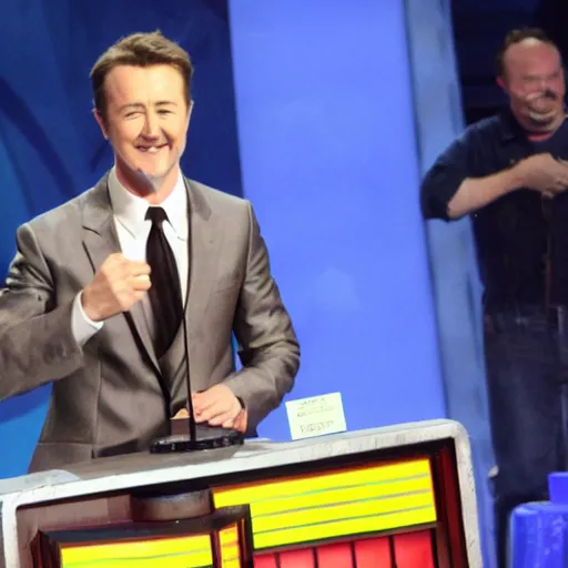 Prompt: edward norton winning the price is right