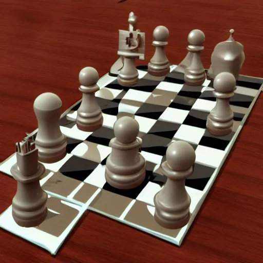 Prompt: a art deco piece of chess,3d render