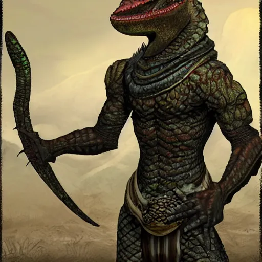 Prompt: argonian kajit merchant