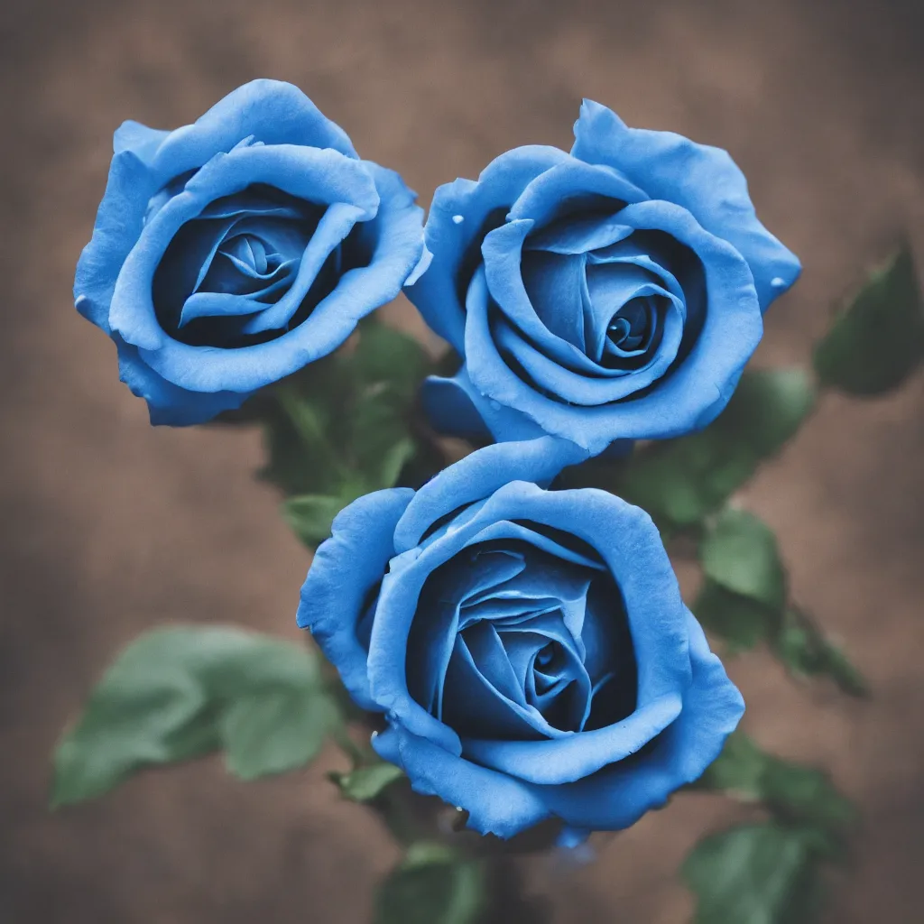 Prompt: A high quality photograph of a beautiful blue rose