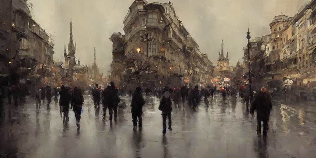 Image similar to tbilisi painted by jeremy mann