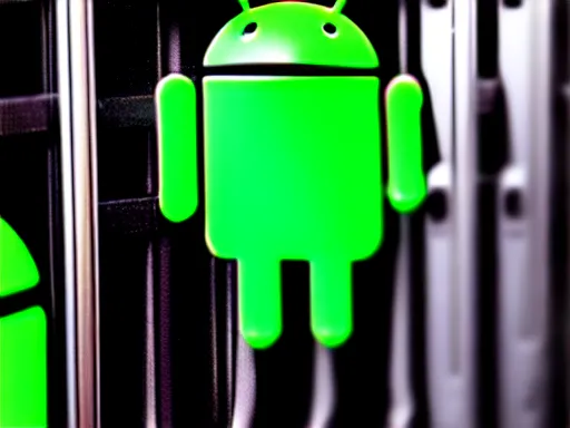 Prompt: very detailed android pushes a button on a sci - fi server rack
