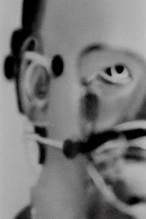 Image similar to a close-up portrait of Marcel Duchamp machine in the style of Hito Steyerl and Shinya Tsukamoto and Irving Penn and Robert Frank