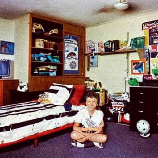 Image similar to a photo of the typical nambour, 1 0 year old boy's bedroom in the year 1 9 9 4