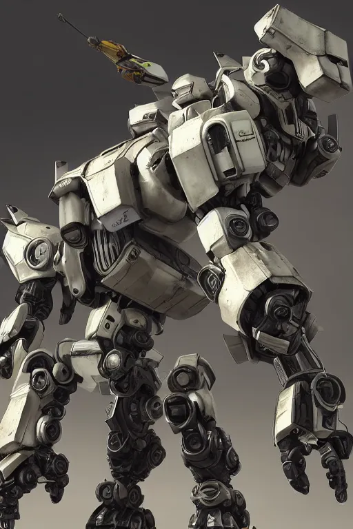 Image similar to mechwarrior 5 : mercenaries mech megaman transformer robot boss tank engine game octane render, 4 k, hd 2 0 2 2 3 d cgi rtx hdr style chrome reflexion glow fanart, global illumination ray tracing hdr fanart arstation by ian pesty by jesper ejsing pixar and disney unreal zbrush central hardmesh