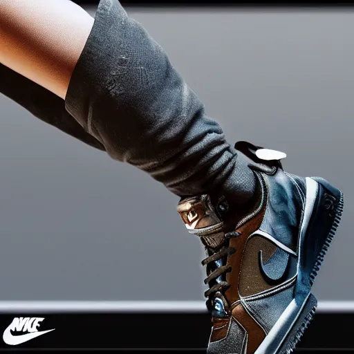 Image similar to nike airforce from cyberpunk 2 0 7 7, 3 d, ultra - realistic