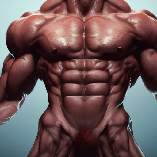 Image similar to a beautiful muscular man, close up portrait, aesthetic, oil painting, pale colors, high detail, 8 k, wide angle, octane render, trending on artstation,