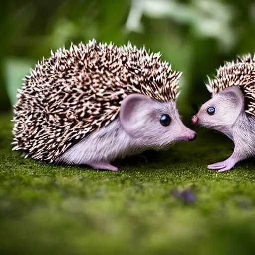 Image similar to hedgehog and frog getting married in a field, 4k photography