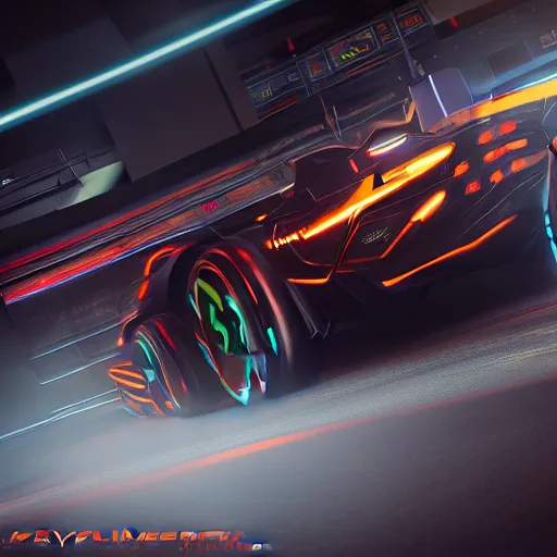 Image similar to a cyberpunk racing computer. Overpower, mat black metal, orange racing stripes, alienware, Beautiful dramatic dark moody tones and lighting, Ultra realistic details,cinematic atmosphere,studio lighting,shadows,dark background, Octane render,8K