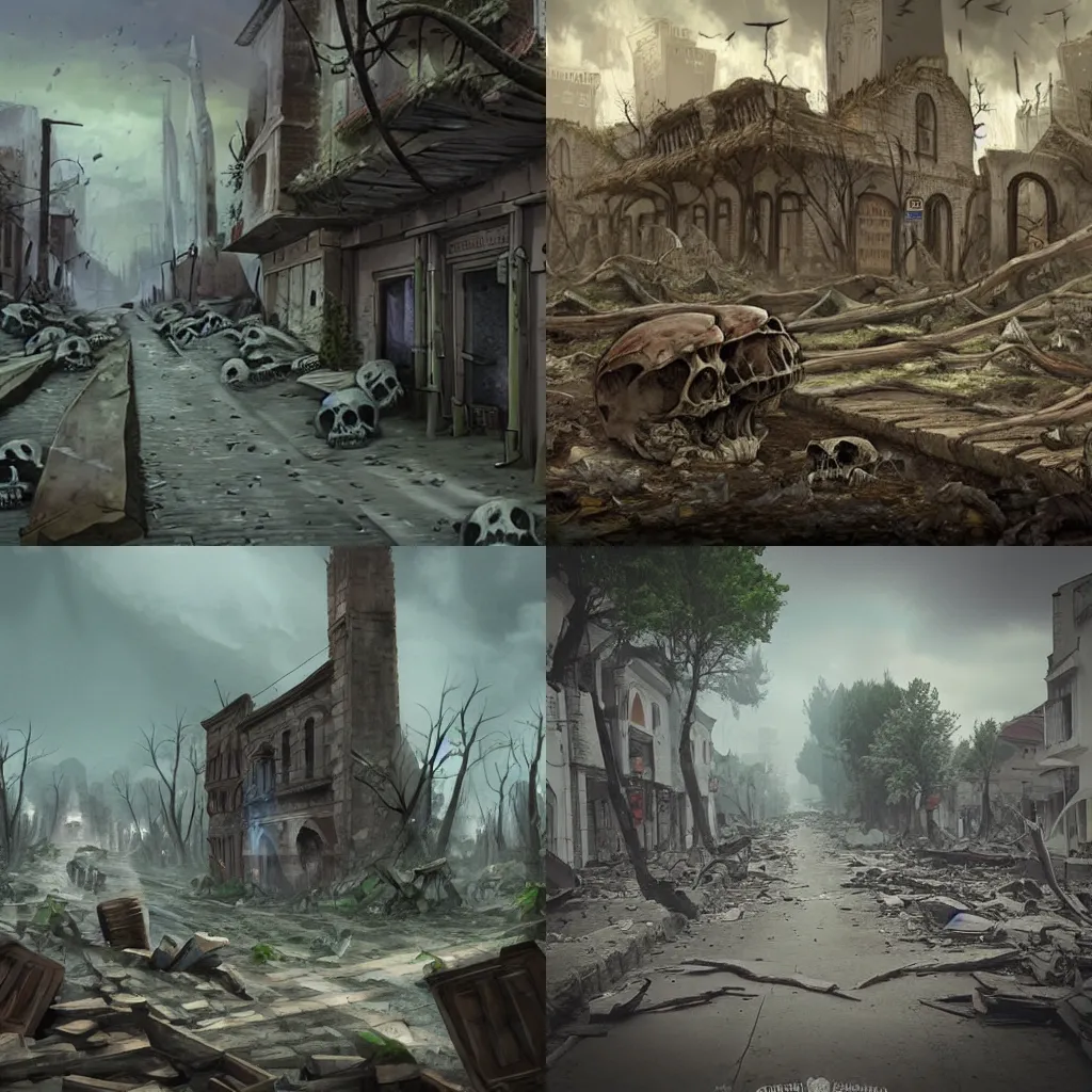 Prompt: As the cataclysm happened, the streets of Ellysiaka took the brunt of the damage. The people no longer dared to tread upon the streets. Silence took hold, and nature began to reclaim what once belonged to it. 💀