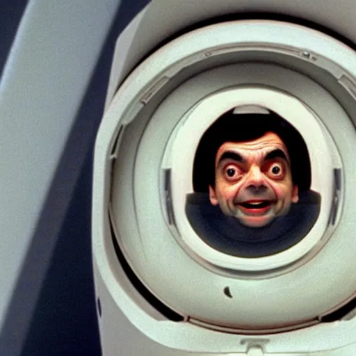 Prompt: A still of Mr Bean in 2001: A Space Odyssey