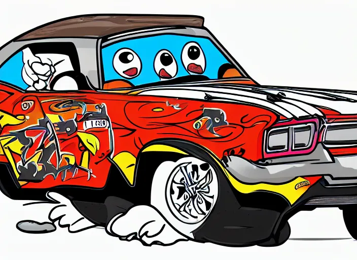 Image similar to cartoon muscle car