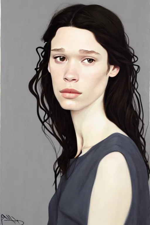 Image similar to a gallery artwork by Phil noto of Astrid berges frisbey; proportional face; beautiful face; lithe; wistful; symmetrical features