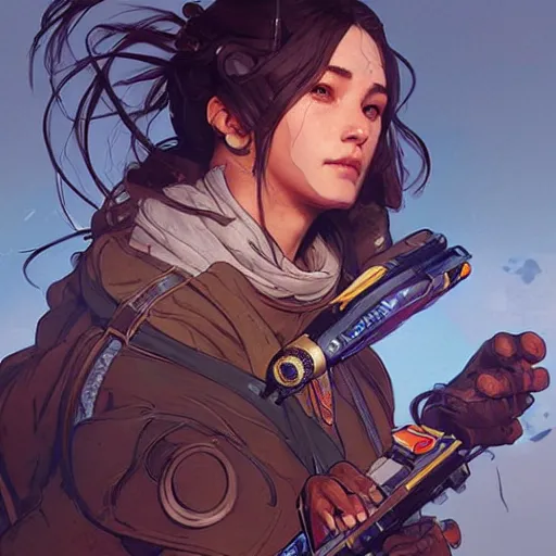 Prompt: apex legends, illustration, art by artgerm and greg rutkowski and alphonse mucha