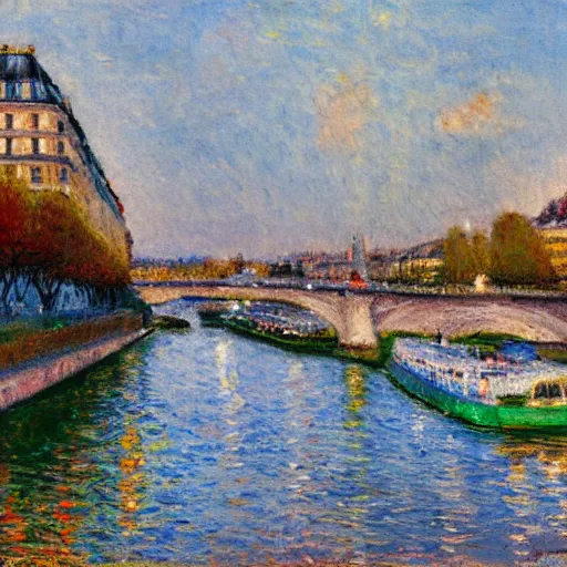 Prompt: impressionism kissing near le seine, paris