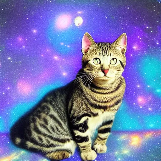 Image similar to UHD photorealistic Cosmic Feline Borg in the style of tonalism