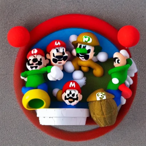 Prompt: Super Mario Bros claymation