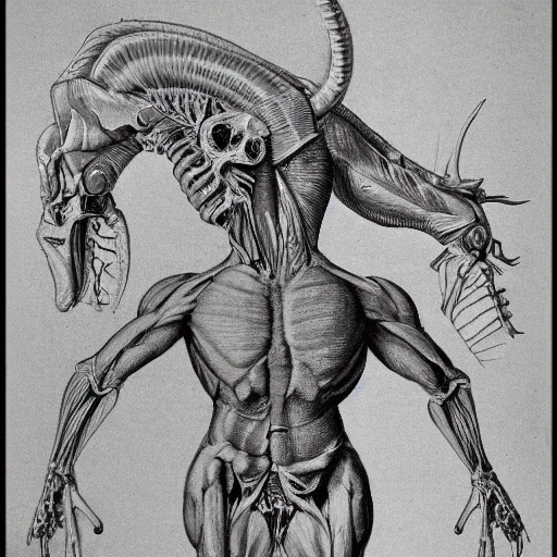 Prompt: anatomical drawing of a mythical creature. highly detailed. science book.