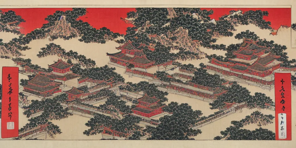 Image similar to i, Beijing forbidden city by Hokusai