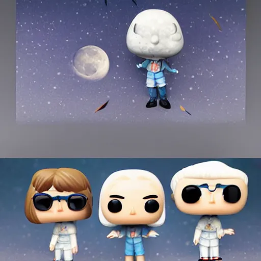 Image similar to A Funko Pop of the moon