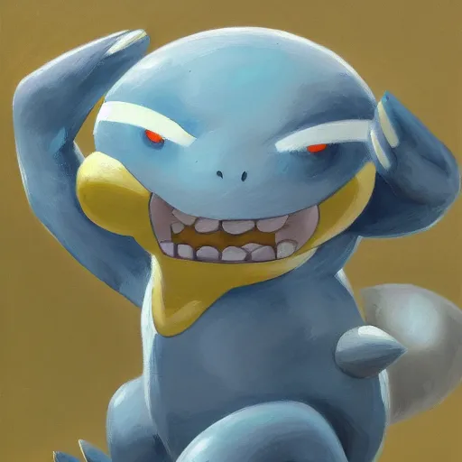 Image similar to detailed oil painting of the pokemon steelix