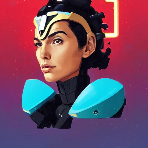 Image similar to a portrait of a stunning beautiful elite gal gadot gundam pilot, with an intricate, detailed, urban inspired hiphop afro futuristic helmet, vector behance hd jesper ejsing, rhads, makoto shinkai, lois van baarle, ilya kuvshinov, rossdraws, hd, 3 2 k, ilya kuvshinov, gustav klimt